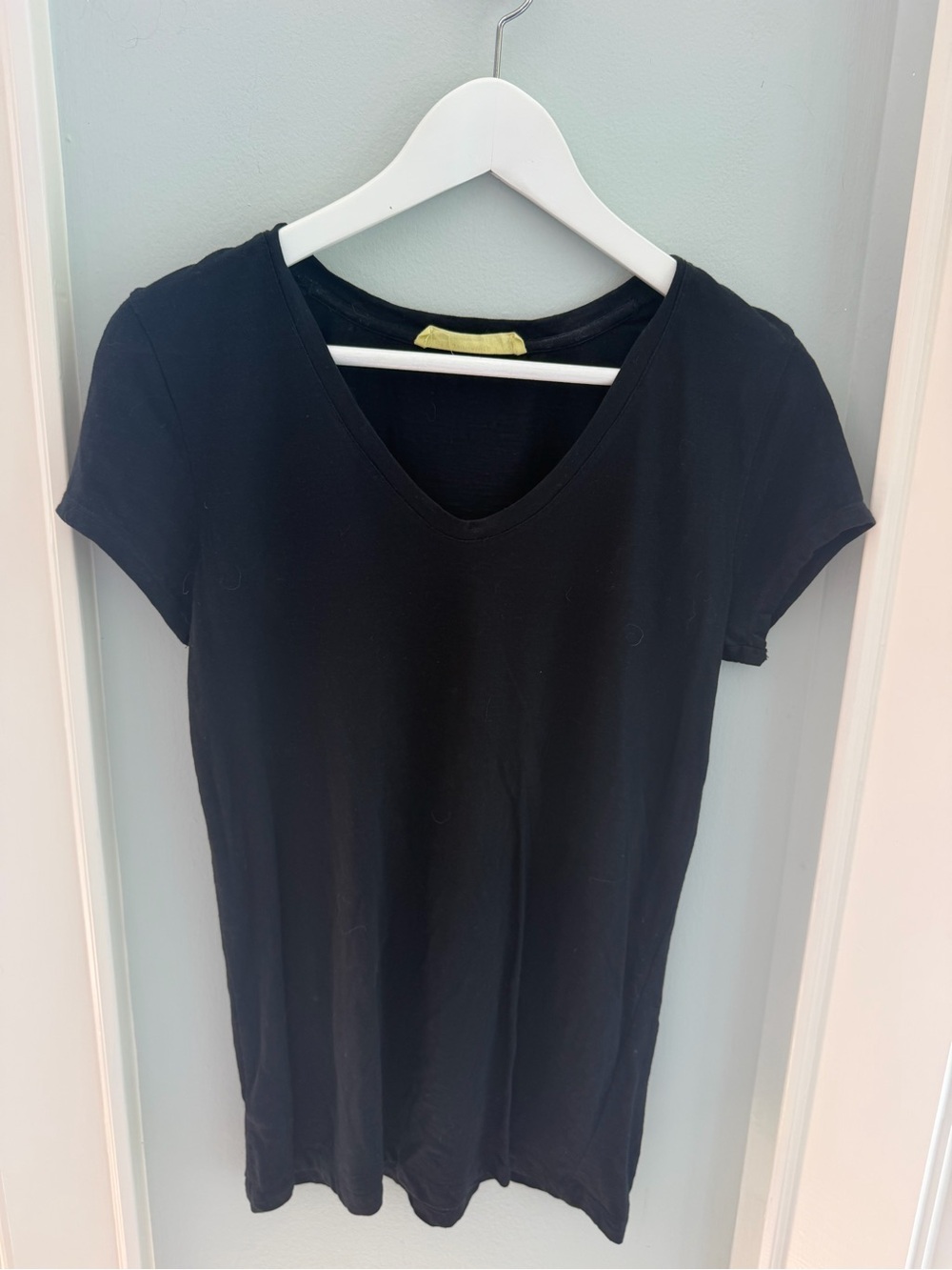 LOFT Sunwashed Black V-Neck Short Sleeve Tee